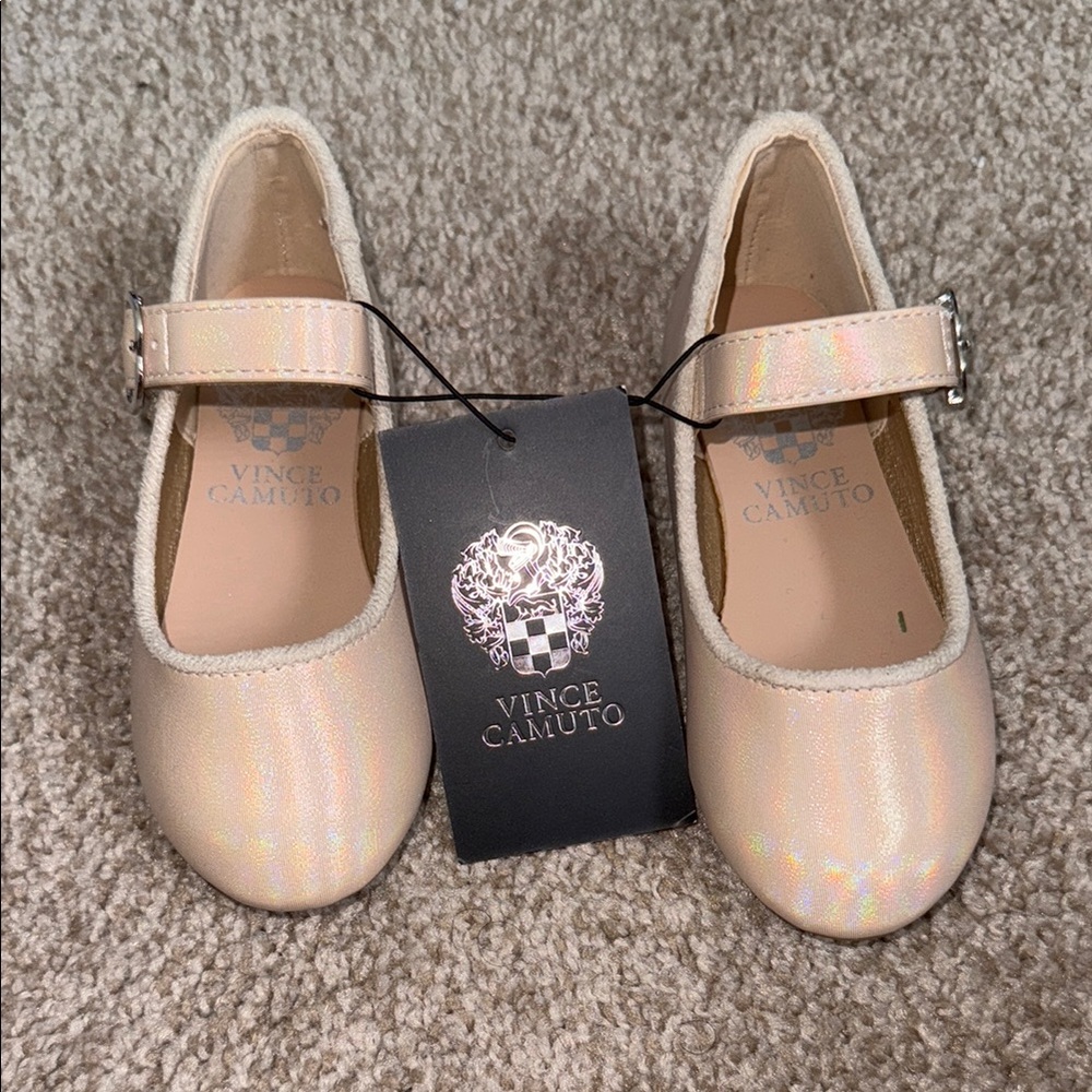 Vince Camuto Kids' Light Gold/ Tan Metallic Mary Jane Shoes